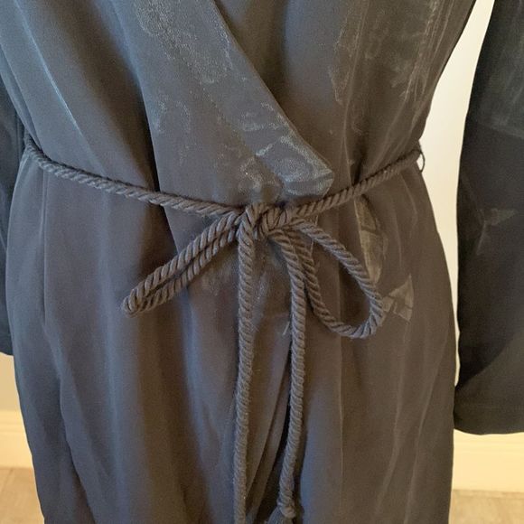 [Giorgio Armani] Vintage Black Pattern Wrap Dress - Size 4 - Picture 3 of 8